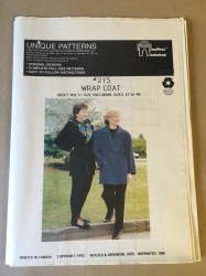215 MACPHEE SHAWL COLLAR OR HOOD WRAP 2 BREASTED JACKET PATTERN S-XL